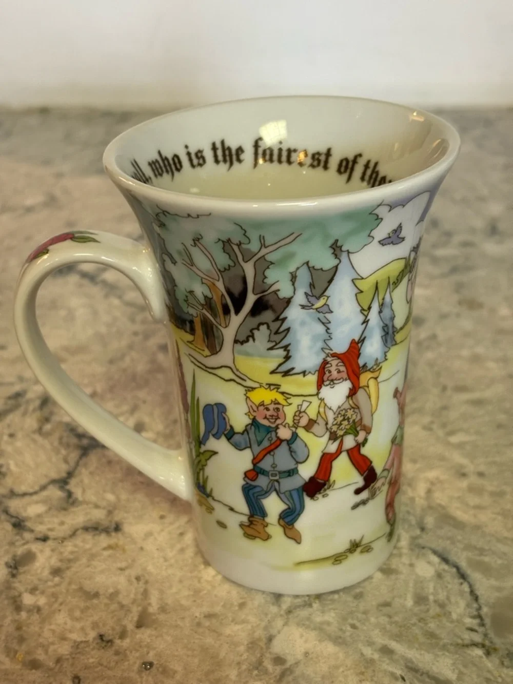 Snow White Accent Mug with Red Rose Detail Paul Cardew
